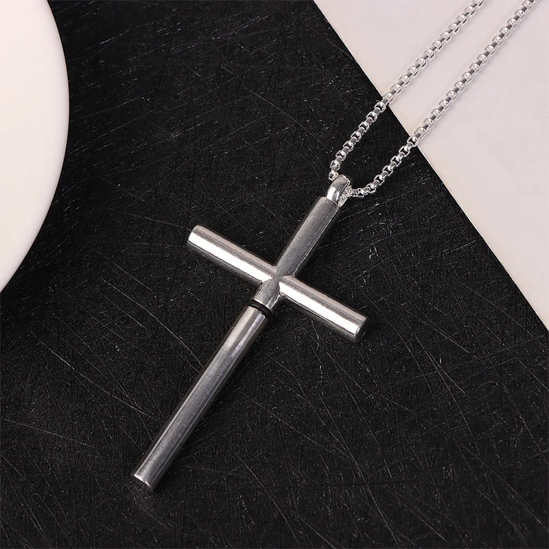 1PCS メタルクロスネックレス メンズ ファッション ジュエリー ペンダント EDC ガジェット 男性 女性 ギフト マルチツール