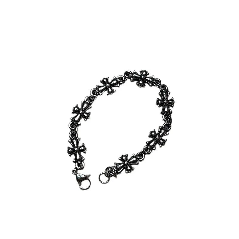 2025 ステンレススチールブレスレット 高品質 ゴシック ヴィンテージ クロスブレスレット メンズ ヒップホップ ロック パーティーギフト Y2K アクセサリー