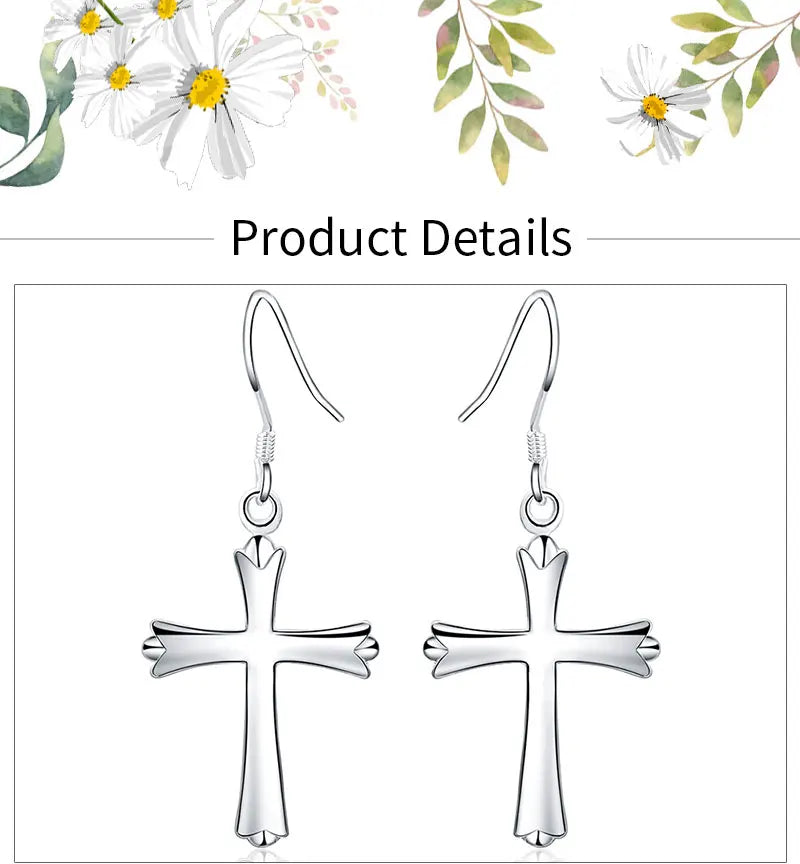 42MM 925スターリングシルバー 絶妙なクロスイヤリング ファッション レディース グラマー パーティー ジュエリー ギフト ヒップホップ パンク イヤリング