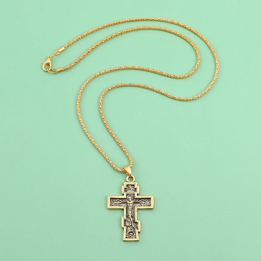 イエス・キリストの十字架 メンズネックレス ペンダントチェーン お守り ヴィンテージ 新品 女性用 ファッションジュエリー ギフト 卸売
