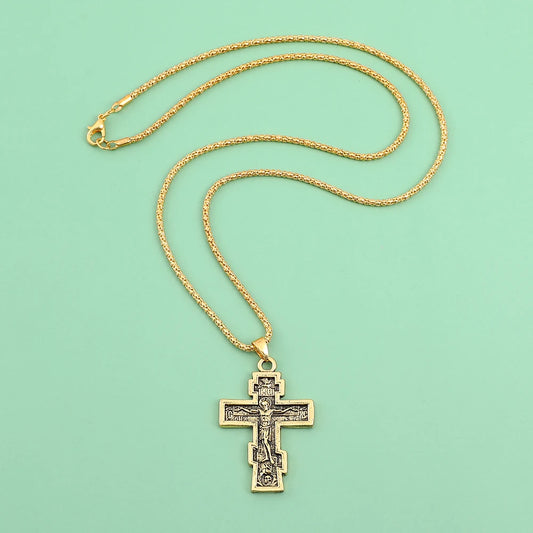 イエス・キリストの十字架 メンズネックレス ペンダントチェーン お守り ヴィンテージ 新品 女性用 ファッションジュエリー ギフト 卸売