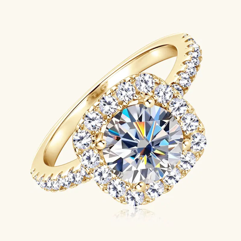 OXTAO 2.0ct D Color Big Moissanite Diamond Wedding Halo Rings for Women 925 Sterling Silver  Wedding Luxury Fine Jewelry Gifts
