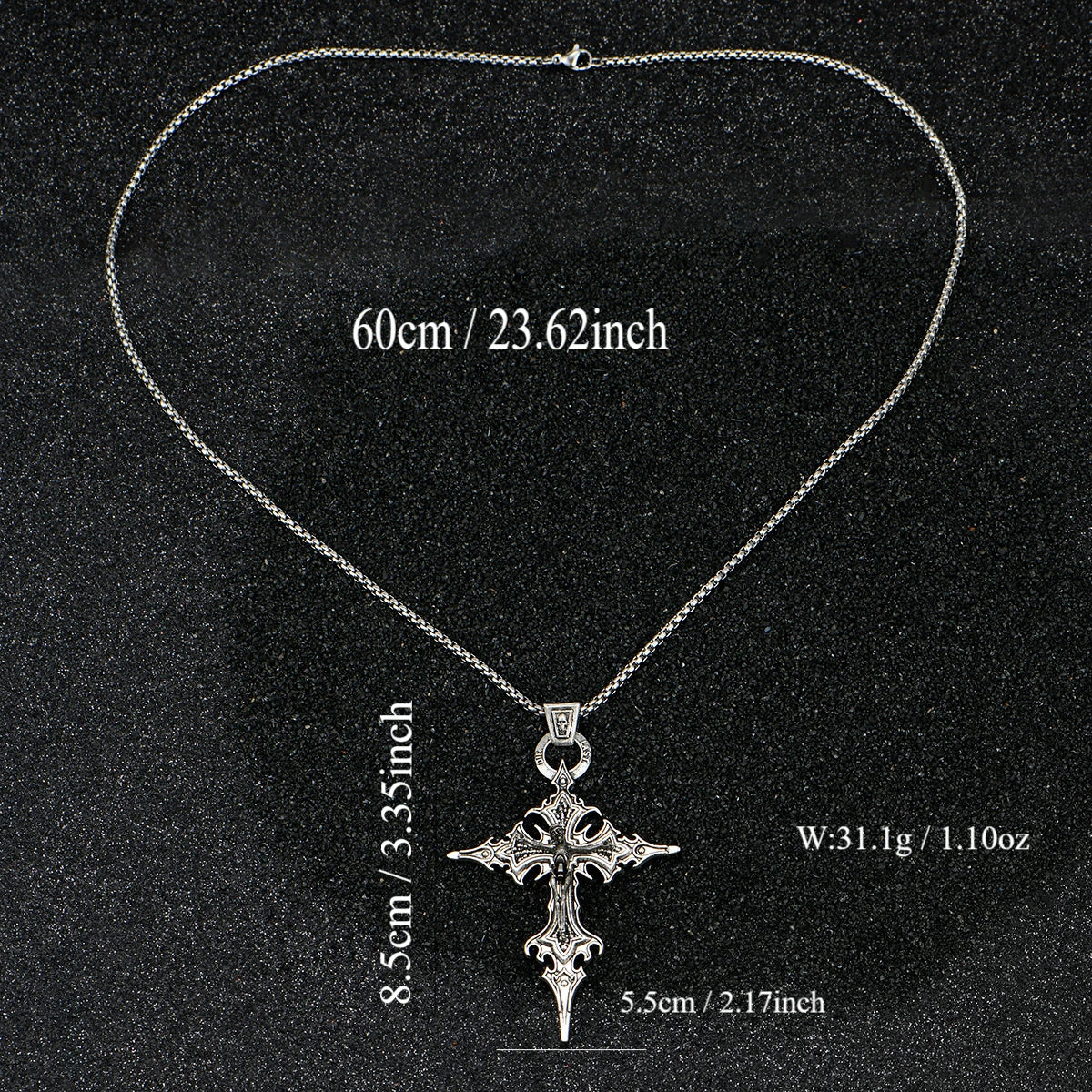 A Fashionable and Personalized Retro Gothic Nail Cross Skull Cross Pendant Necklace Halloween Necklace