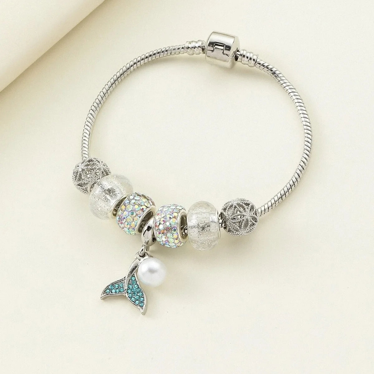 1PC Women's Fashion Multi Element Beaded Love Pan Family Bracelet Jewelry Accessories Daily Dressing Party Holiday Gift -005