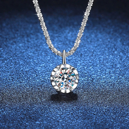 Tezzc 2CT Real Moissanite Pendants Necklaces for Women Party Wedding 925 Sterling Silver Diamond Fine Jewelry Wholesale