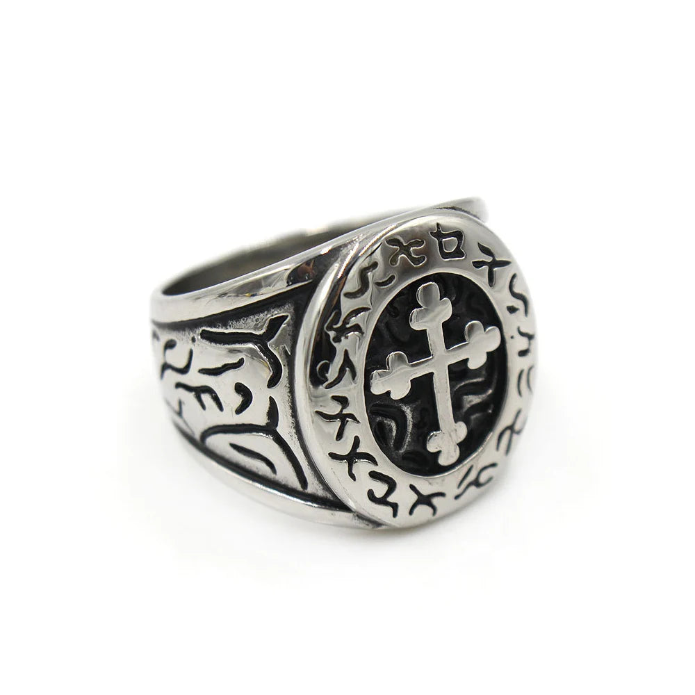 メンズ ヴィンテージ ロレーヌ クロス リング クラシック オーソドックス 316L ステンレススチール クロス シグネットリング メンズ パンク ファッション バイカー ジュエリー ギフト