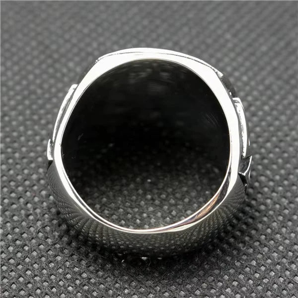 S925スターリングシルバーパンクビッグクロスリングファッションメンズパーソナリティデザインジュエリーストリートレトロゴシックトレンドアクセサリーギフト