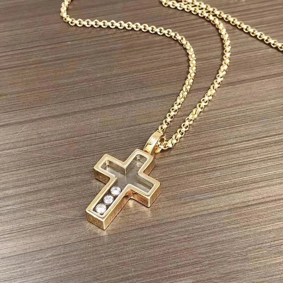 ヒップホップ 透かし彫り クロスペンダントネックレス レディース ジュエリー 彼へのトレンディなギフト