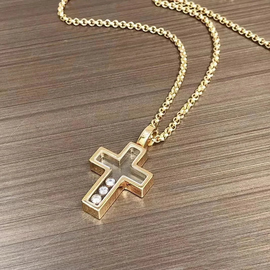 ヒップホップ 透かし彫り クロスペンダントネックレス レディース ジュエリー 彼へのトレンディなギフト
