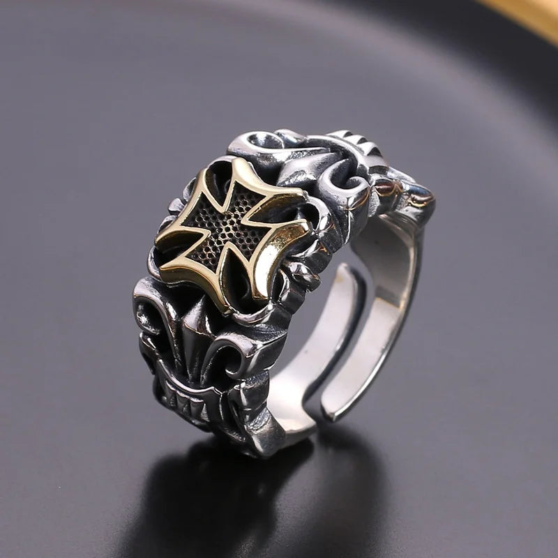 Men's Cross Ring, Adjustable, Unisex, Fashionable, Trendy