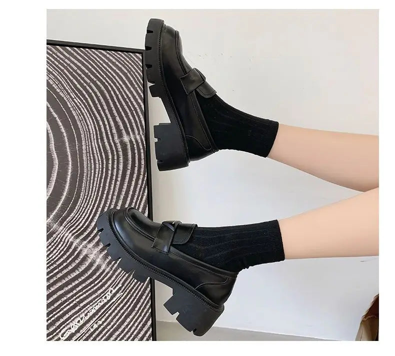 Women's Summer Footwear Loafers Shoes for Woman 2024 Office Round Toe Black Low Heel Elegant with Discount Genuine Mark Stylish