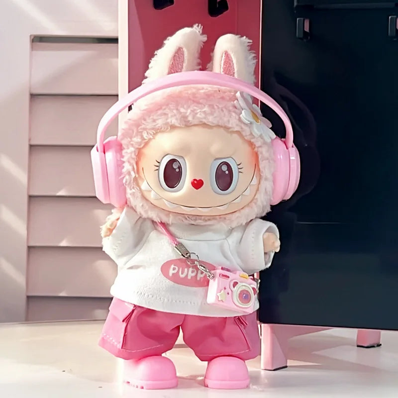 [No doll]For 17cm labubu Cute Decoration Little Cloths v1/v2/v3 baby clothes cool sweater doll can be worn for labubu accessorie