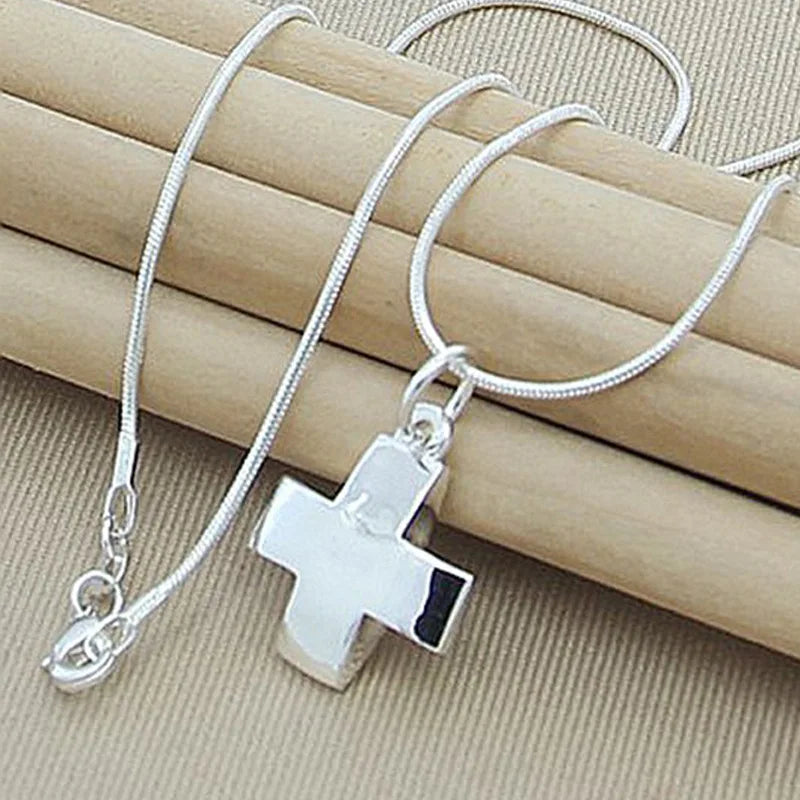 Trendy products 925 Sterling Silver creative cross Necklace for women Fashion Affordable Jewelry Wedding Party Christmas Gifts