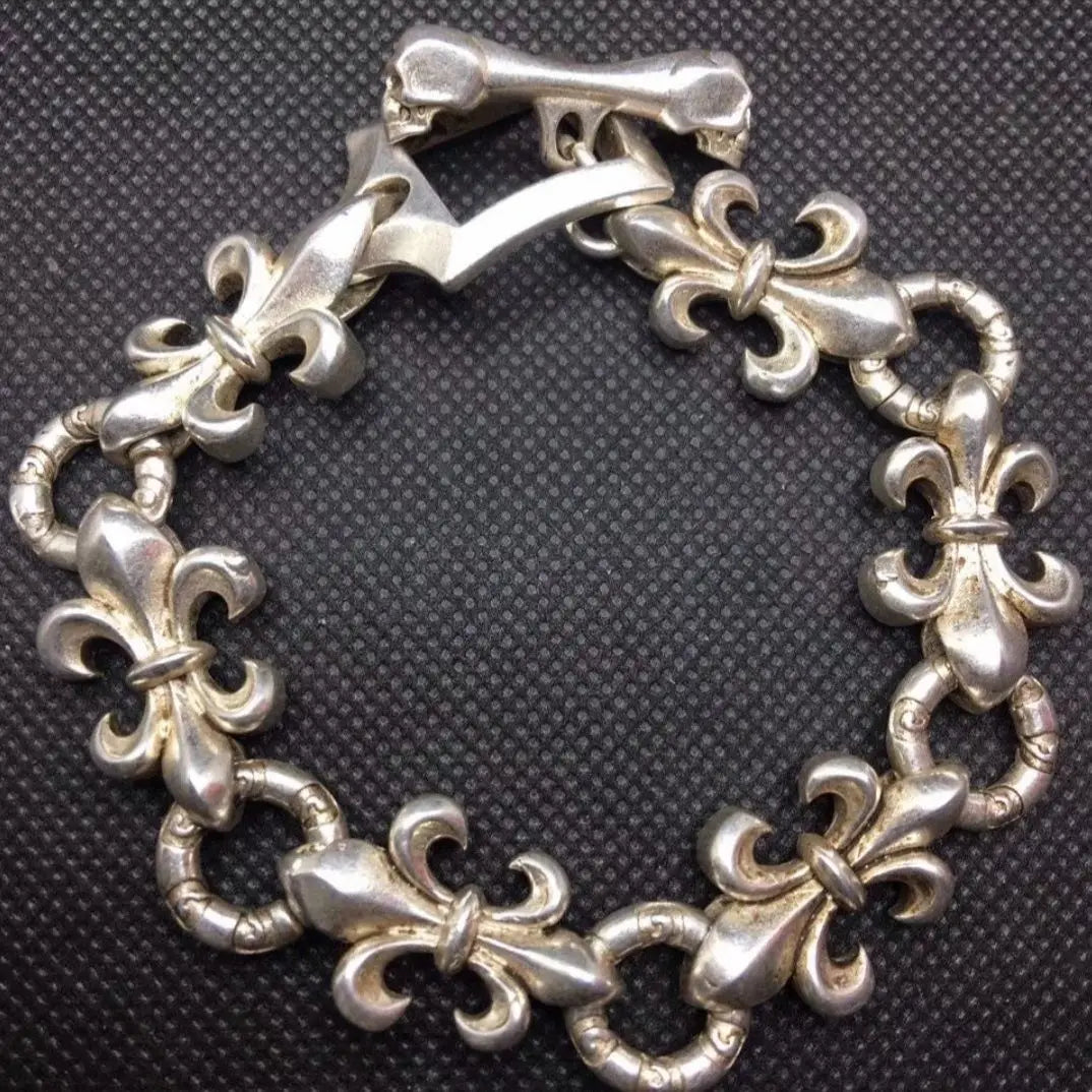 チベットのシルバーブレスレット。男女兼用の民族風手作り干支幸運のお守りビーズ。