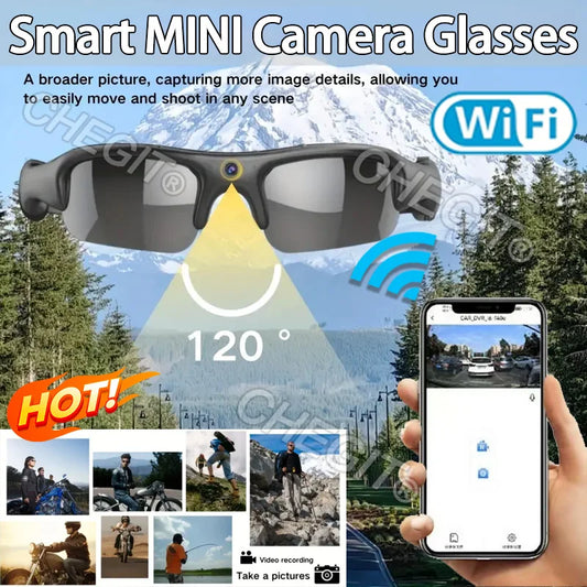 MINI Camera Smart Glasses HD 1080P WIFI Sports Glasses With DV Camera and Audio Recording Glasse Outdoor Riding, Skiing