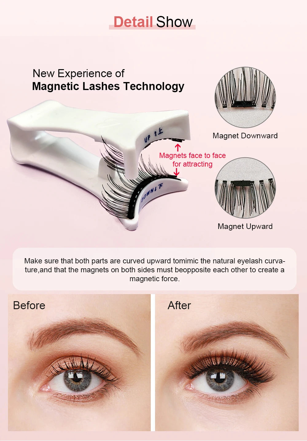 Yiernuo マグネット式つけまつげ 一体型ボックス 新接着剤不要つけまつげキット