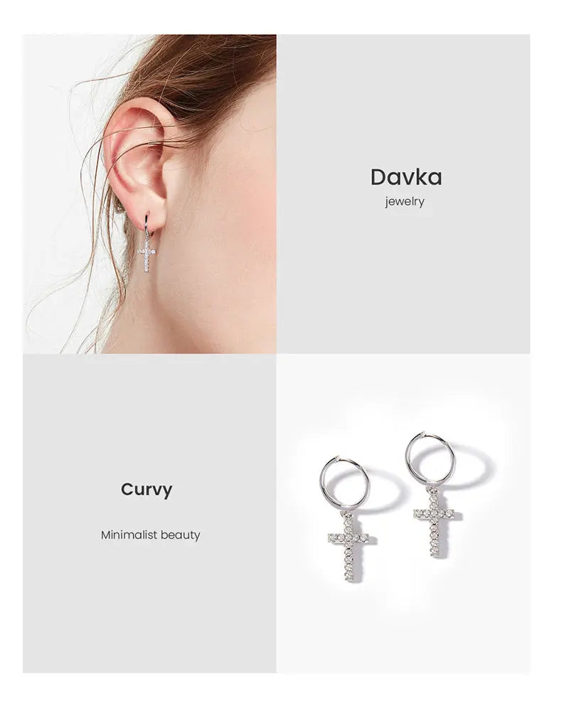 925スターリングシルバークロスイヤリングクリエイティブホットセクシージュエリー女性へのギフトカスタマイズ