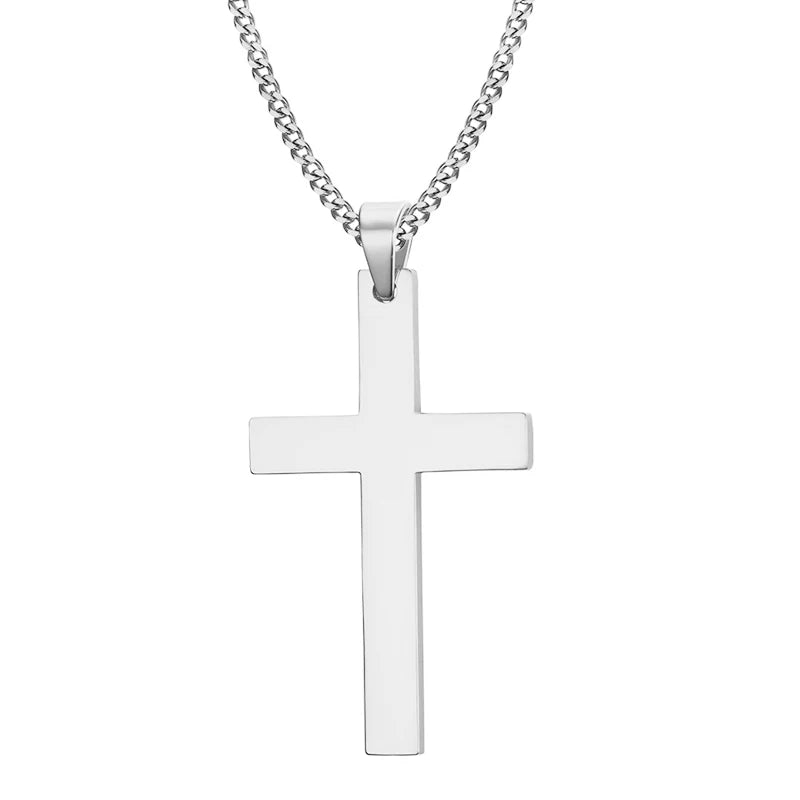 Men's Hip Hop Cross Pendant Necklace - Titanium Steel Material, Durable & Stylish, Easy-Match Accessories
