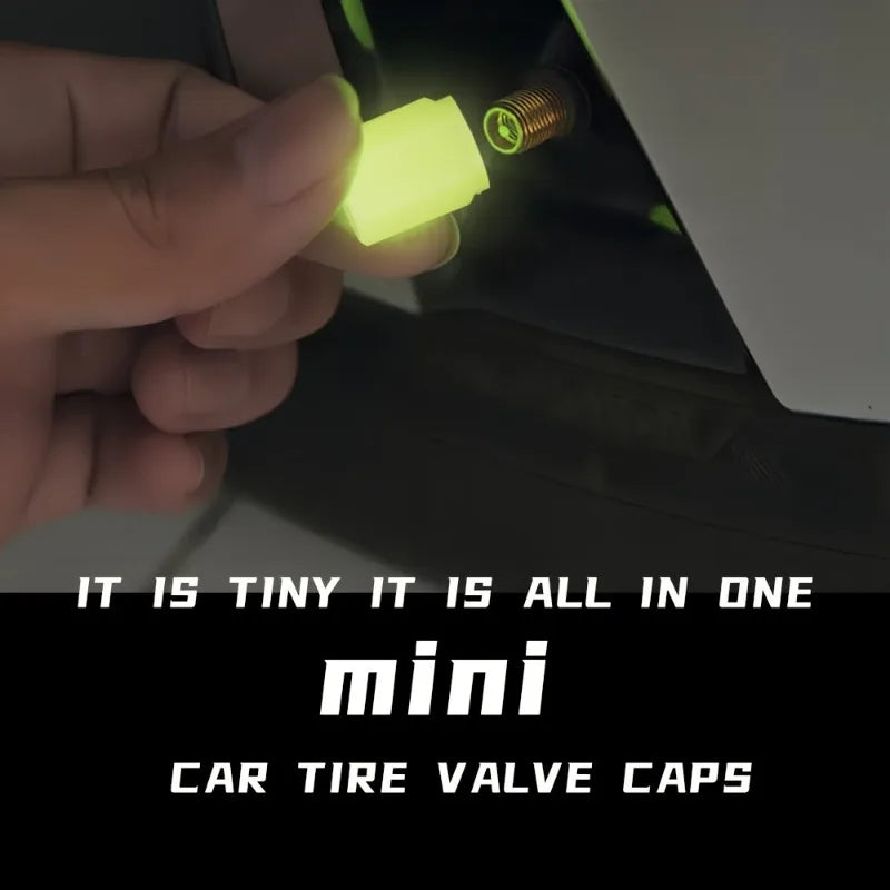 4Pcs/Set Fluorescent Tire Valve Stem Caps, Protect The Tire Valve From Dirt and Dust, Extend The Service Life of The Tire.