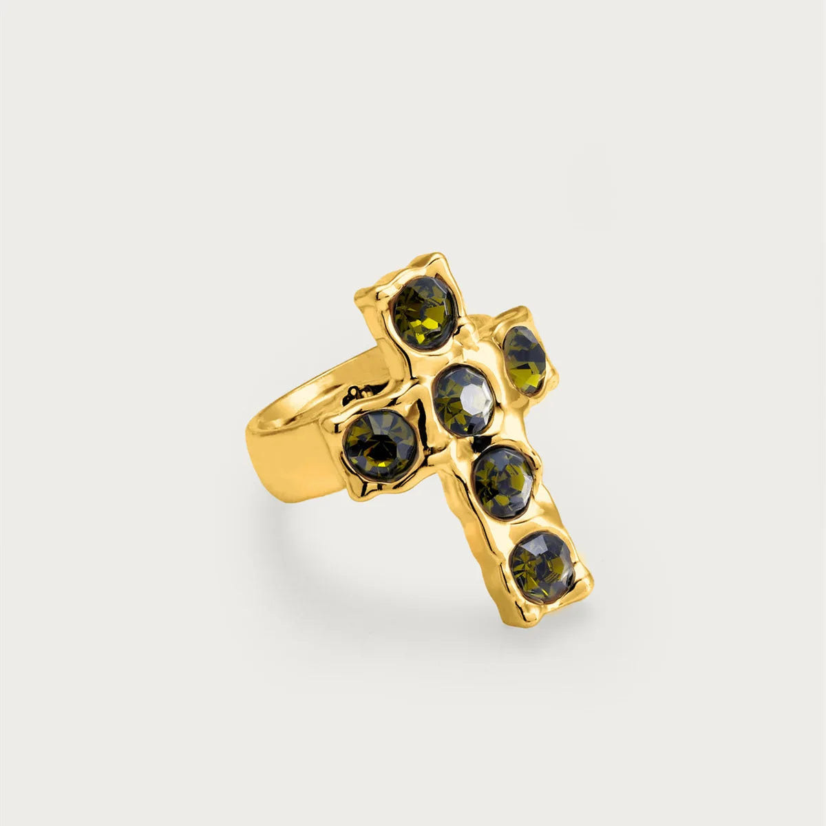 ユニークなゴシックスタイルのクロススカルジルコンリングトレンドフィンガージュエリーギフトビジューアシエ酸化防止可能ユニセックスハロウィンギフト