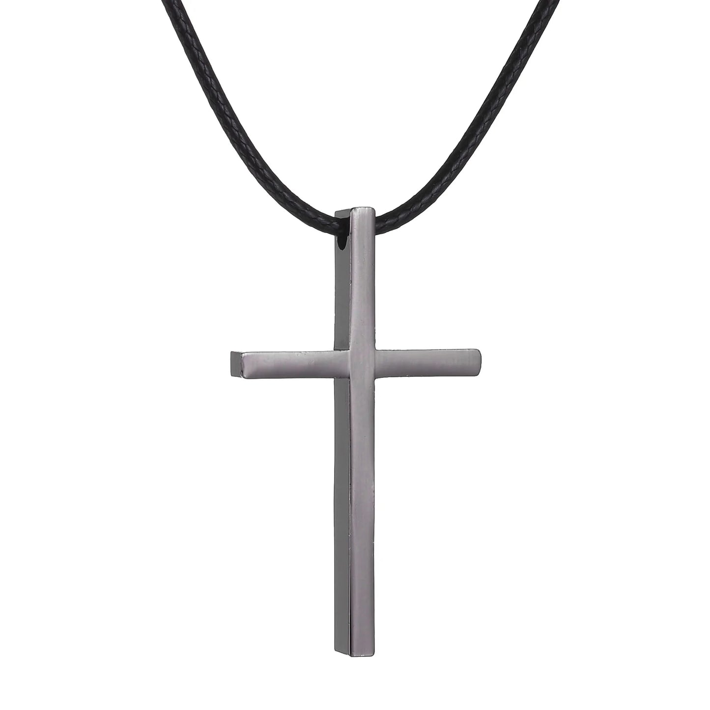 ステンレススチール製クロスペンダントネックレス メンズ レディース ミニマリストジュエリー 男性 女性用 ネックレス チョーカー ブルーカラー