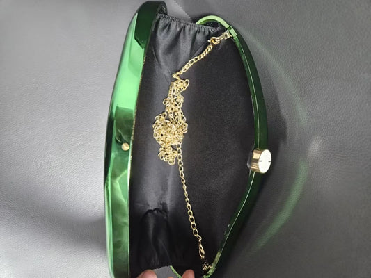 2024 New Latest Green/Black/Skyblue/Gold Acrylic Clutch Purse Party Bag Purse For Evening Daily