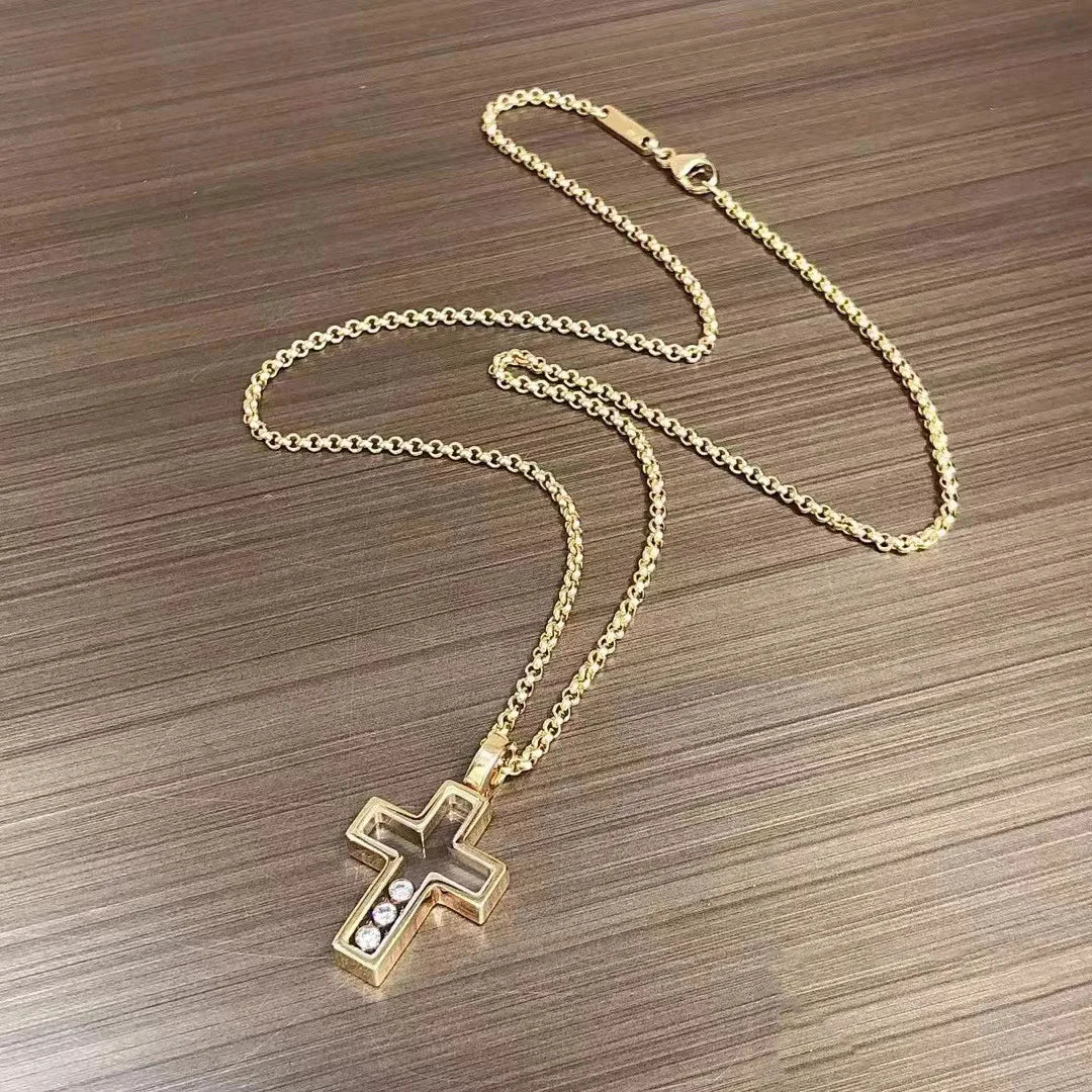ヒップホップ 透かし彫り クロスペンダントネックレス レディース ジュエリー 彼へのトレンディなギフト