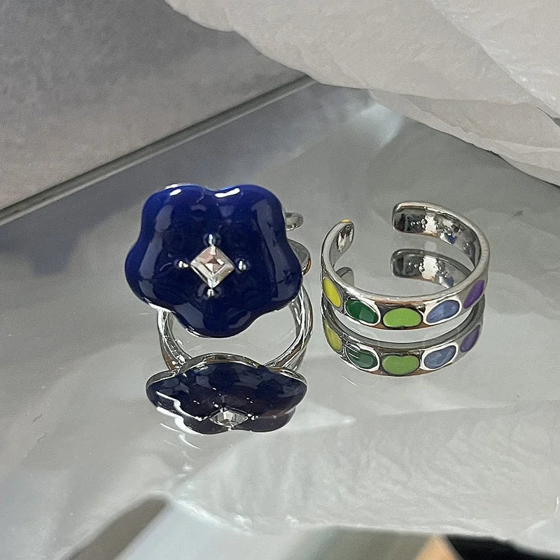 ヴィンテージ シルバーメッキ クロスリングセット レディース ゴシック パンク スチームパンク バタフライリングセット パーティー ファッション ジュエラー