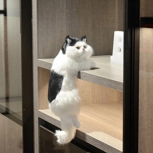 Cute Simulation Cat Plush Dolls Ornaments Figurine Home Desk Tv Hanging Toy Decor Car Decoration Stuffed Animals Sculptures