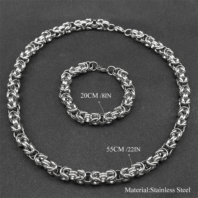 メンズ キューバンリンクチェーンネックレス ステンレススチール シルバーカラー ベーシック シンプル ラッパー ヒップホップチェーン ジュエリー カラー NLT44S02