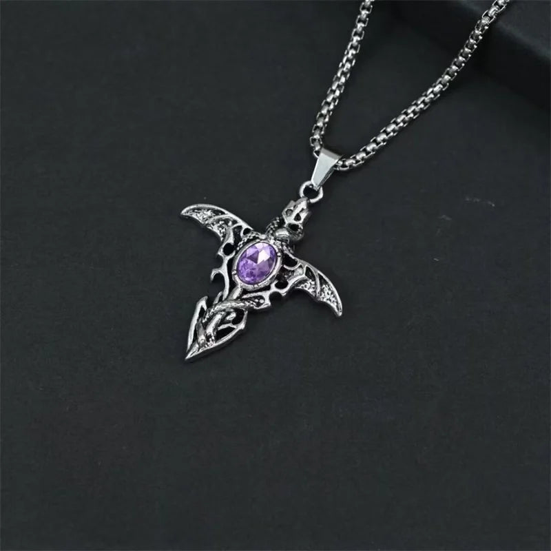 ヨーロッパとアメリカのファッションパーソナリティレトロゴシッククロスネックレス男性と女性ストリートヒップホップトレンドセッター多用途Pe