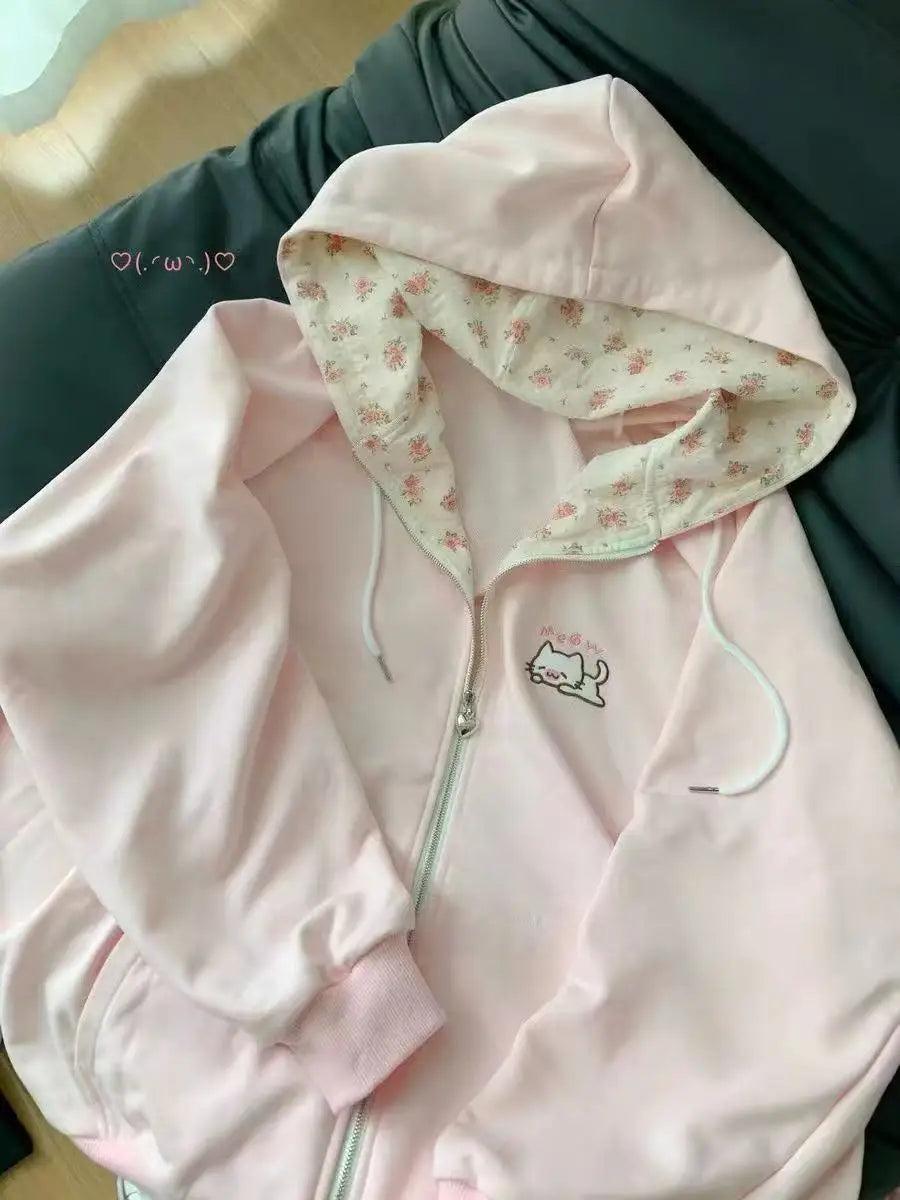 アメリカンヴィンテージ 日本製ジャケット フード付き レディース 2025年秋冬 コットンコート アウターデザイン サブカルチャー ゴシック スウェットシャツ 原宿