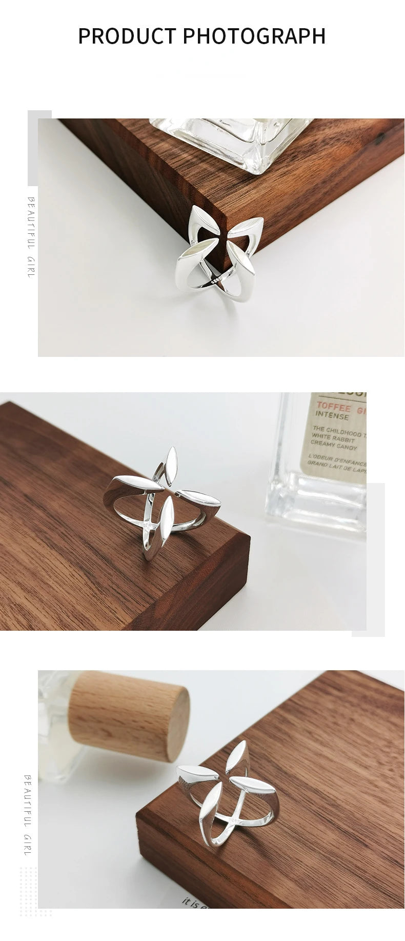 925スターリングシルバーのユニークな女性用リング。指に調節可能なヴィンテージクロスフラワーリング。パーティーや誕生日のギフトに。