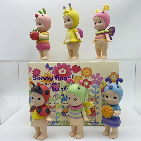 6PCS Sonny Angel Blind Box Mini Figure Bug’S World Limited Series Anime Figures Cute Dolls for Children Christmas Birthday Gift