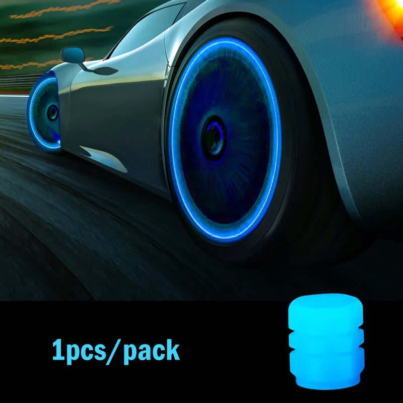1-20Pcs Car Luminous Tire Valve Cap Motorcycle Bike Wheel Nozzle Night Glowing Fluorescent Decor Tyre Valve Stem Luminous Caps