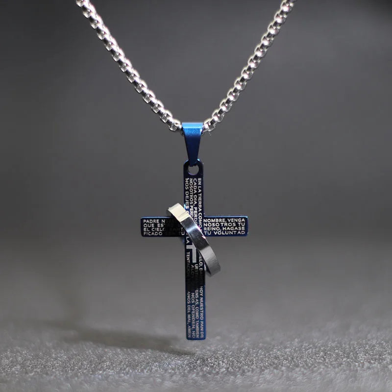 4 Colors Men Cross Necklace Stainless Steel 60cm Pendant Collar Gift For Boyfriend Accessories Homme Hiphop Rock Jewelry Joias