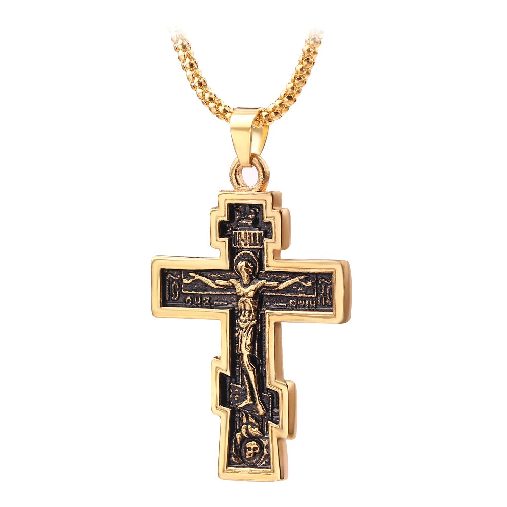 イエス・キリストの十字架 メンズネックレス ペンダントチェーン お守り ヴィンテージ 新品 女性用 ファッションジュエリー ギフト 卸売