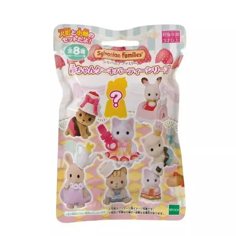 Sylvanian Families Baby Shopping Cake Party Forest Custom Blind Box Baby Mini Toys Kawaii Ternurines Collection  Birthday Gift