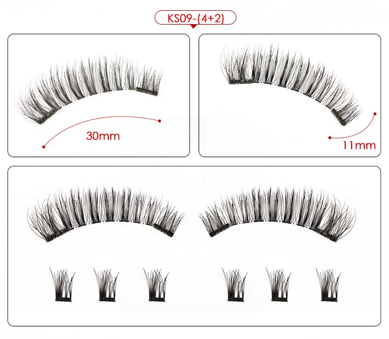 人気商品 マグネットつけまつげ 4本入り 小さなコウノトリ型マグネットまつげ アクリル製セット ピンセット付き 女の子や女性へのコスメギフト