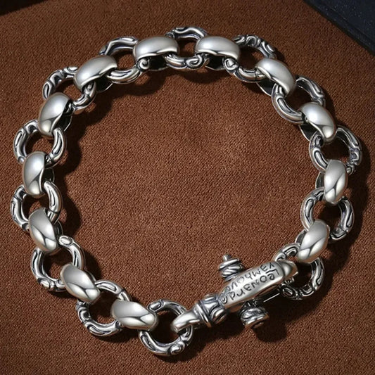 スターリングシルバーブレスレットヒップホップトレンドシンプルでクール、ニッチなデザインセンス