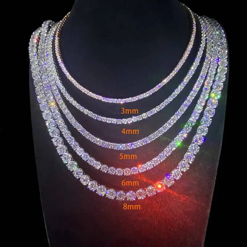 925スターリングシルバー 20mm アイスアウト キューバンリンクチェーン ヒップホップ メンズ アイスアウト キューバンリンクチェーン フルダイヤモンド モアッサナイト ネックレスチェーン