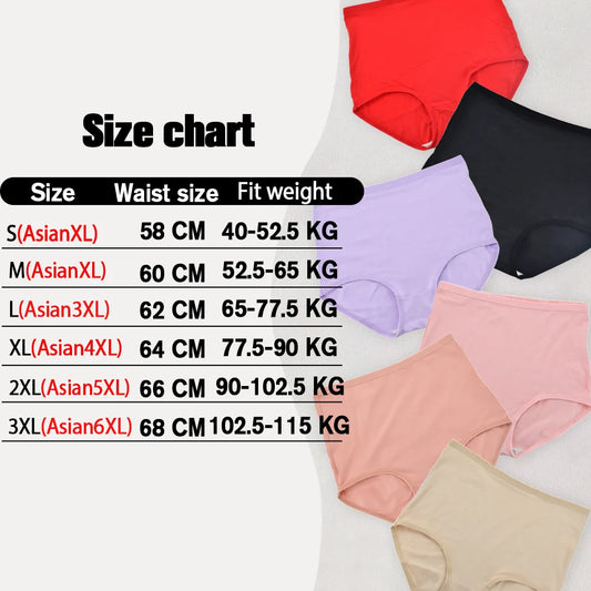 Women Cotton High Waist Panties Soft Breathable Briefs Oversize Underwear Plus Size Lingerie Seamless Ladies Panty Underpants