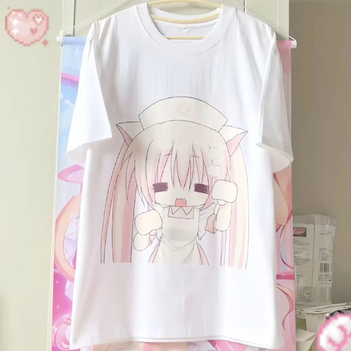 Y2k Women Clothing Cute Cartoon Summer Short Sleeve Tops Loose Anime Print Subculture T Shirts Haraiuku New Kawaii Sweet Tees