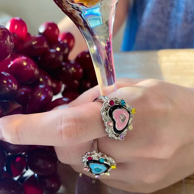 ヴィンテージ シルバーメッキ クロスリングセット レディース ゴシック パンク スチームパンク バタフライリングセット パーティー ファッション ジュエラー