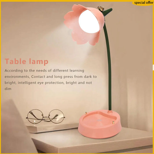 A50I Flower LED Desk Lamp Student Bedroom Lighting Contact Eye Protection USB