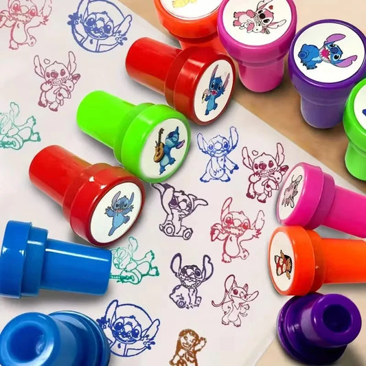 12PCS Cartoon Stitch Seal Gift Stitch Cartoon Pattern Seal Christmas Gift