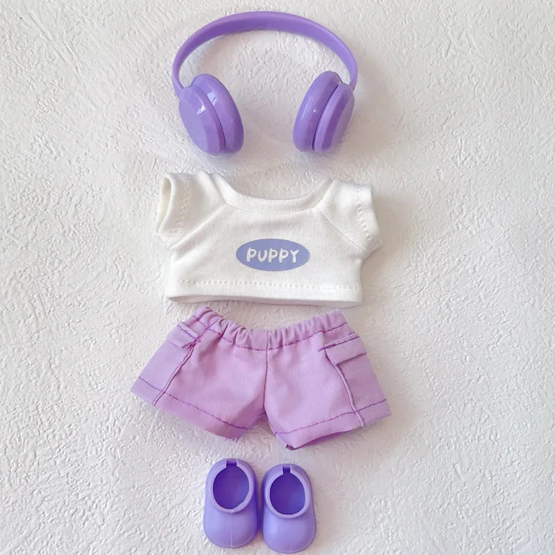 [No doll]For 17cm labubu Cute Decoration Little Cloths v1/v2/v3 baby clothes cool sweater doll can be worn for labubu accessorie