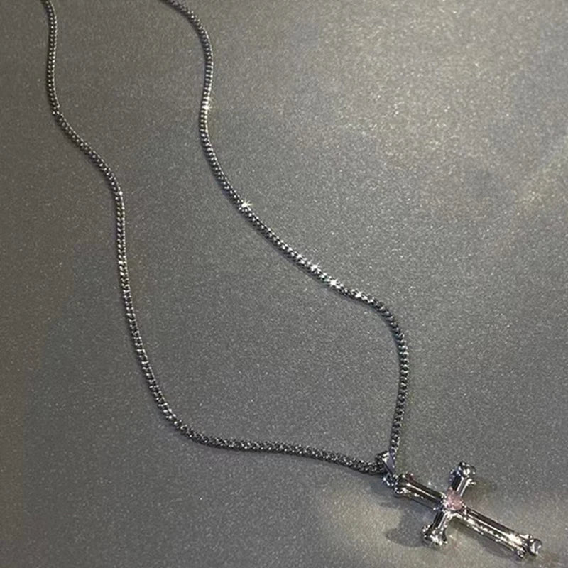 ファッション 原宿 ゴス パンク クロスペンダントネックレス メンズ レディース ヒップホップ ヴィンテージ Y2K 鎖骨チェーン ジュエリー アクセサリー ギフト