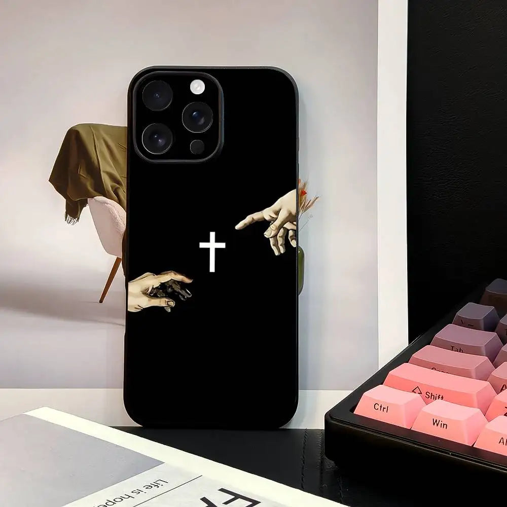 クリエイティブクロス電話ケース 17 12 13 14 15 16Pro Max mini Plus 強力な磁気吸引力