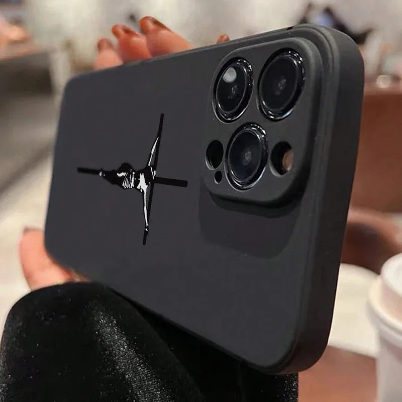 イエス・キリストの十字架が描かれた耐衝撃携帯電話ケース iPhone 17 16 15 14 11 12 13 Pro Max 7 8 14 15 16 Plus 17 Air 16E ソフトカバー用